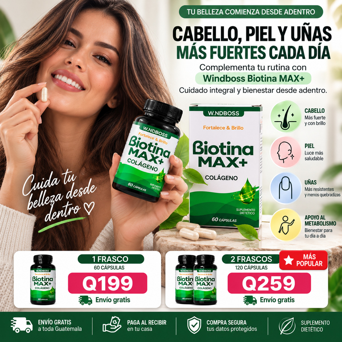 BIOTINA MAX+| FORMATO 60 CAPSULAS