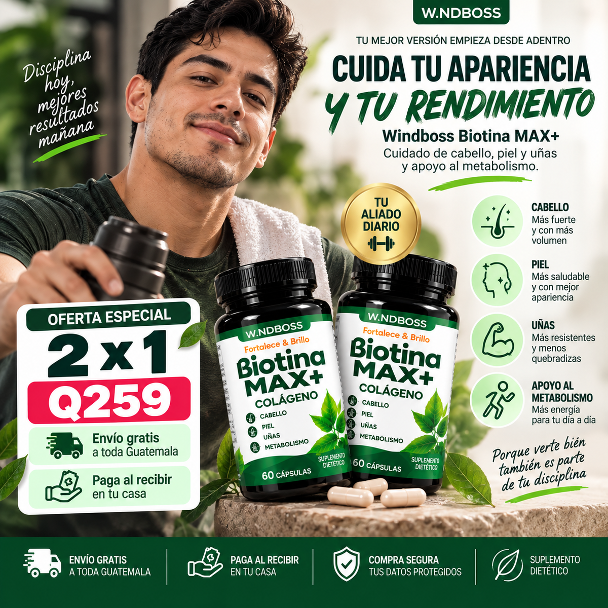 BIOTINA MAX+| FORMATO 60 CAPSULAS